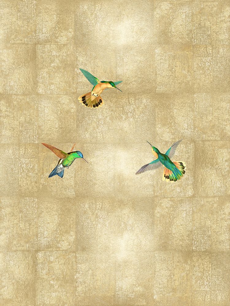 Hummingbirds on Gold I art print by Madeline Blake for $57.95 CAD