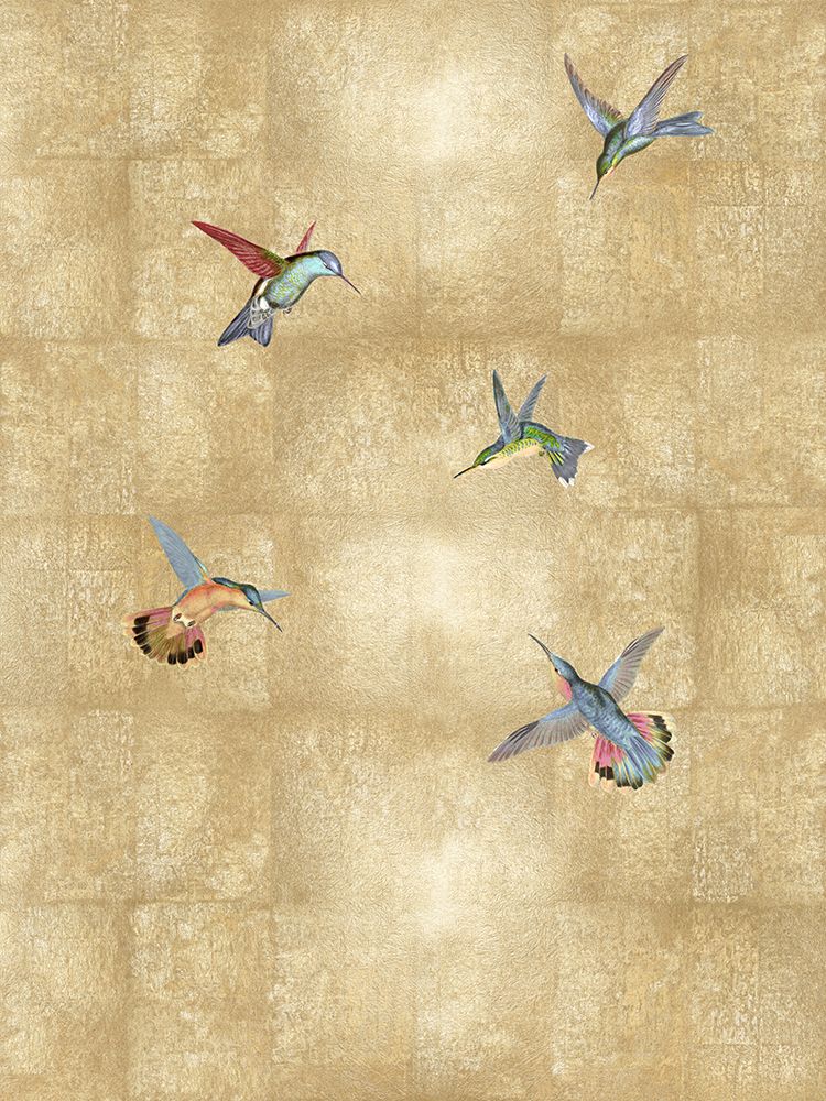 Hummingbirds on Gold V art print by Madeline Blake for $57.95 CAD