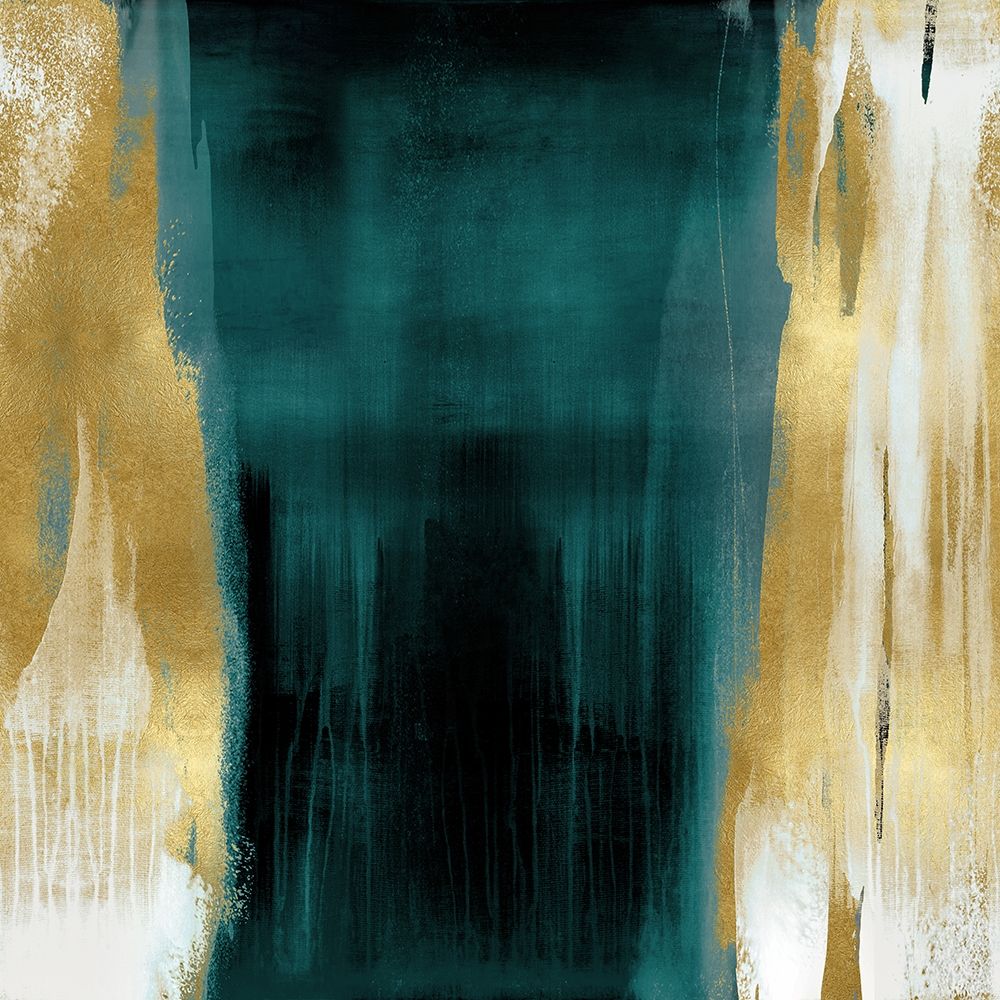 Free Fall Green with Gold II art print by Christine Wright for $57.95 CAD