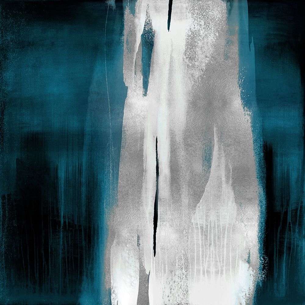 Free Fall Teal with Silver I art print by Christine Wright for $57.95 CAD