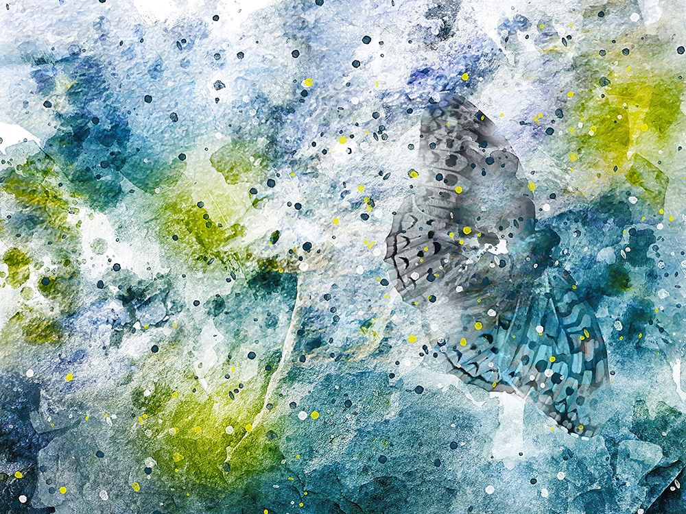 Butterfly on Teal art print by Chamira Young for $57.95 CAD