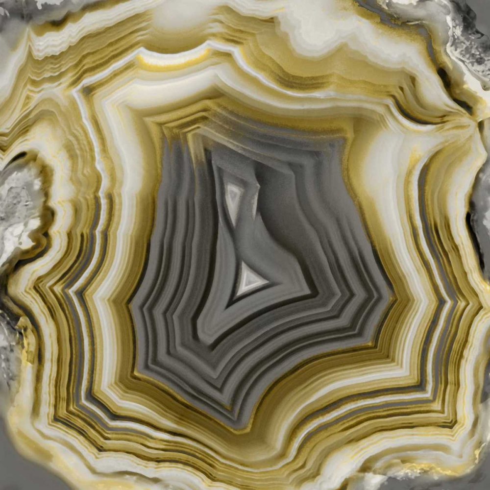 Agate in Gold and Grey art print by Danielle Carson for $57.95 CAD