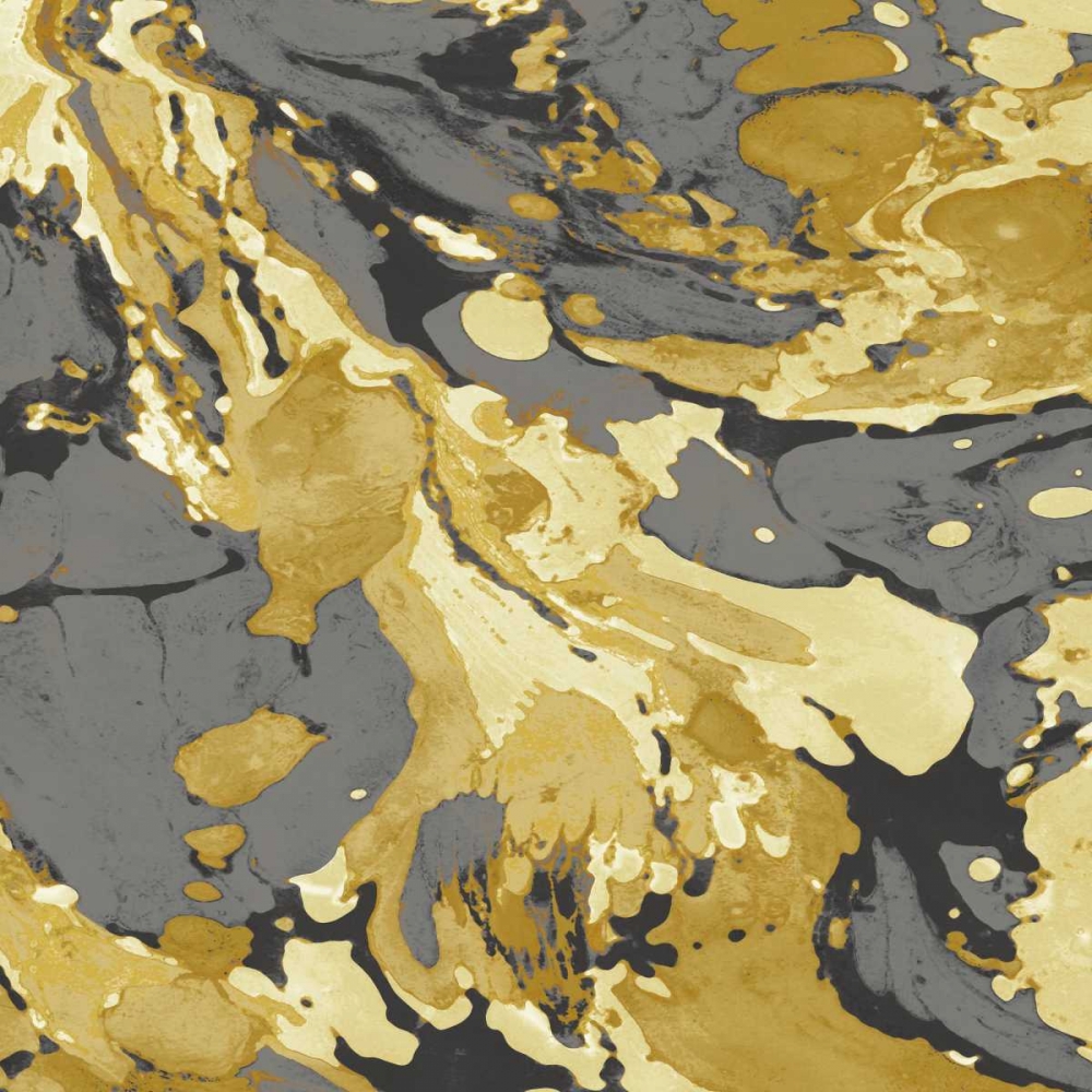 Marbleized in Gold and Grey I art print by Danielle Carson for $57.95 CAD