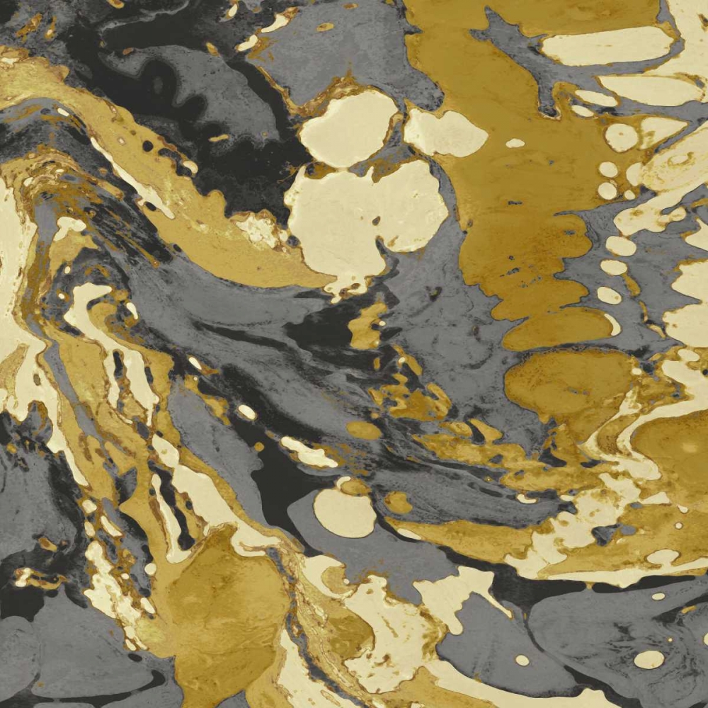 Marbleized in Gold and Grey II art print by Danielle Carson for $57.95 CAD