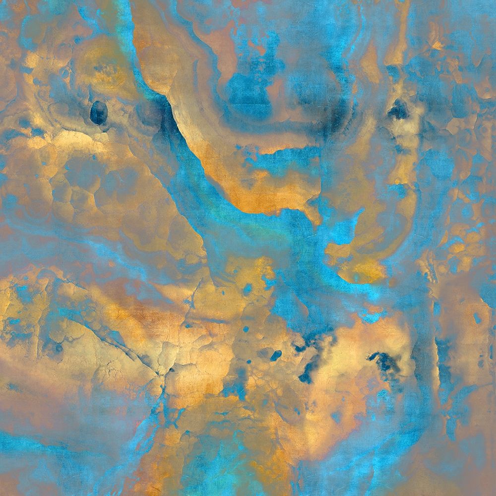 Stone with Turquoise and Gold art print by Danielle Carson for $57.95 CAD