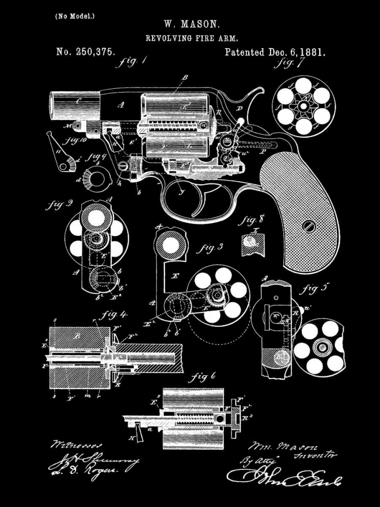 Revolving Firearm - 1881-Black art print by Dan Sproul for $57.95 CAD