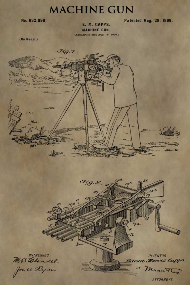 Machine Gun - 1899 art print by Dan Sproul for $57.95 CAD