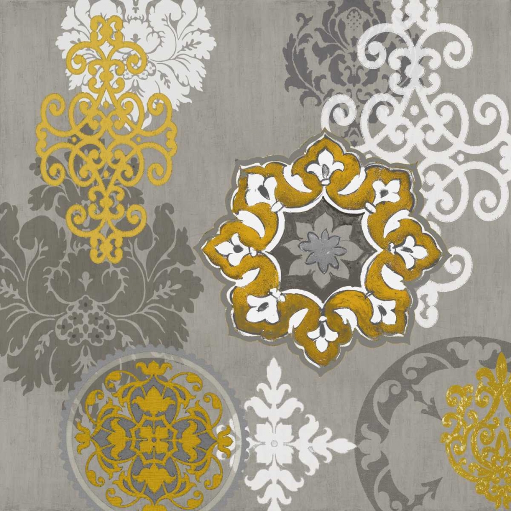 Decorative Ornaments In Gold I art print by Ellie Roberts for $57.95 CAD