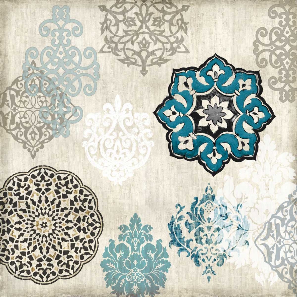 Decorative Blue Ornaments I art print by Ellie Roberts for $57.95 CAD