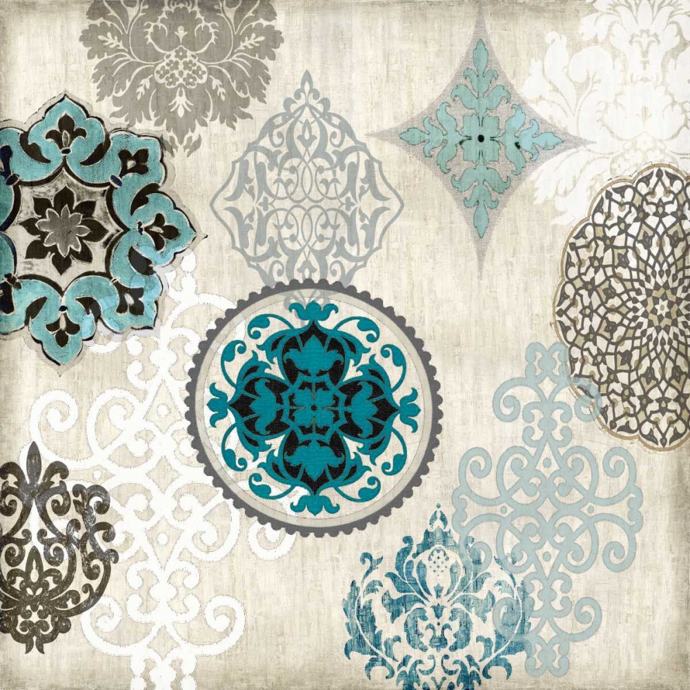 Decorative Blue Ornaments II art print by Ellie Roberts for $57.95 CAD