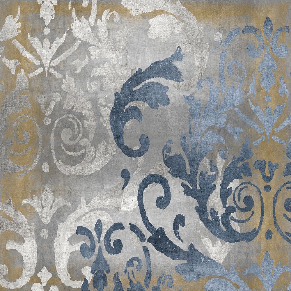 Damask in Silver and Gold I art print by Ellie Roberts for $57.95 CAD