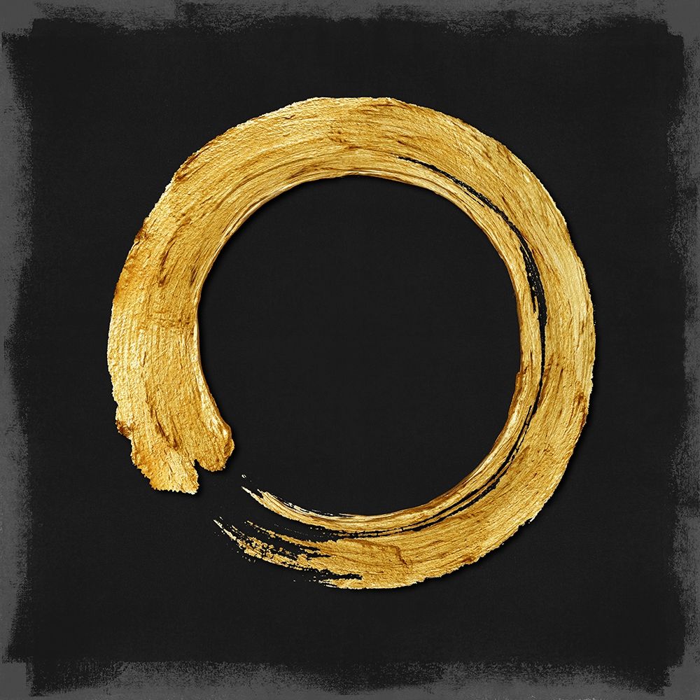 Gold Zen Circle on Black I art print by Ellie Roberts for $57.95 CAD