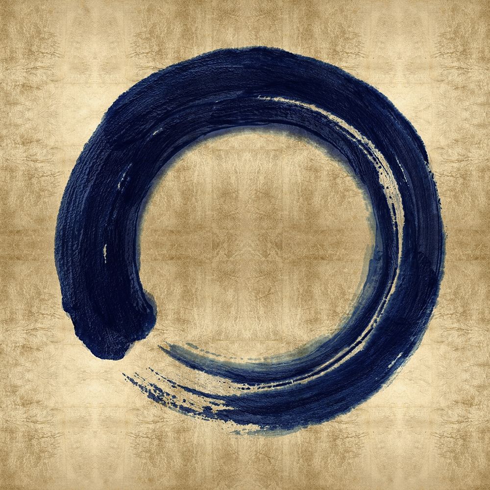 Blue Zen Circle on Gold I art print by Ellie Roberts for $57.95 CAD