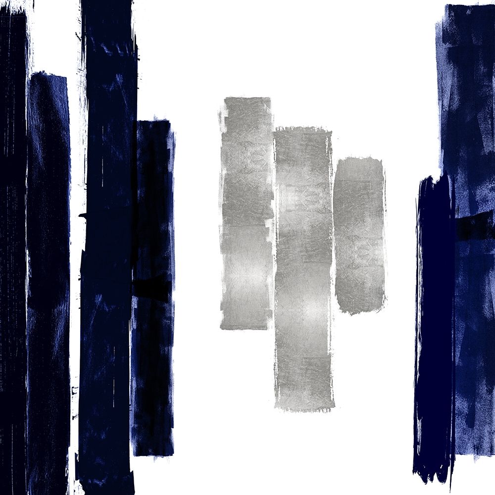 Vertical Blue and Silver II art print by Ellie Roberts for $57.95 CAD