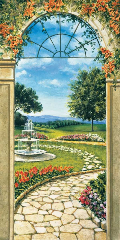 Giardino con fontana art print by Giovanbattista Mannarini for $57.95 CAD