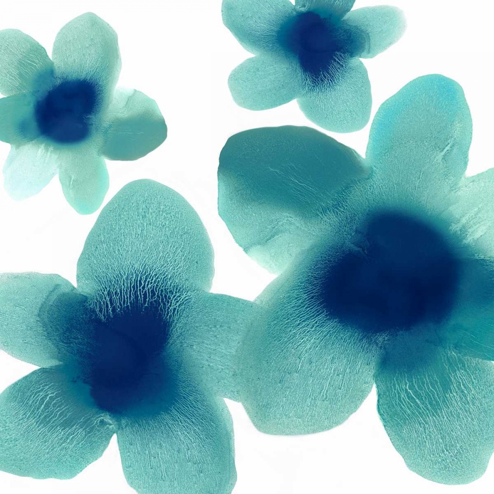 Aqua Blooms I art print by Hannah Carlson for $57.95 CAD