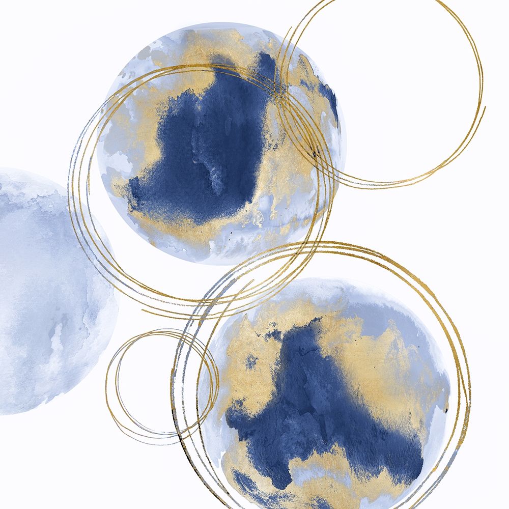 Circular Blue and Gold I art print by Natalie Harris for $57.95 CAD