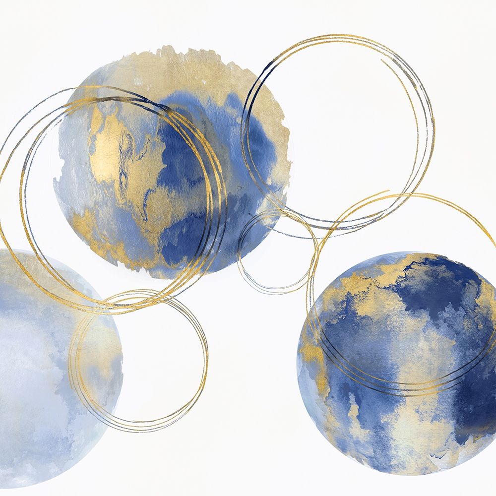 Circular Blue and Gold II art print by Natalie Harris for $57.95 CAD