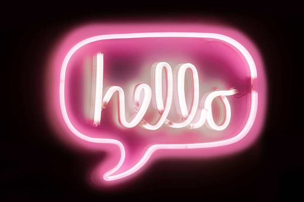 Neon Hello PB art print by Hailey Carr for $57.95 CAD