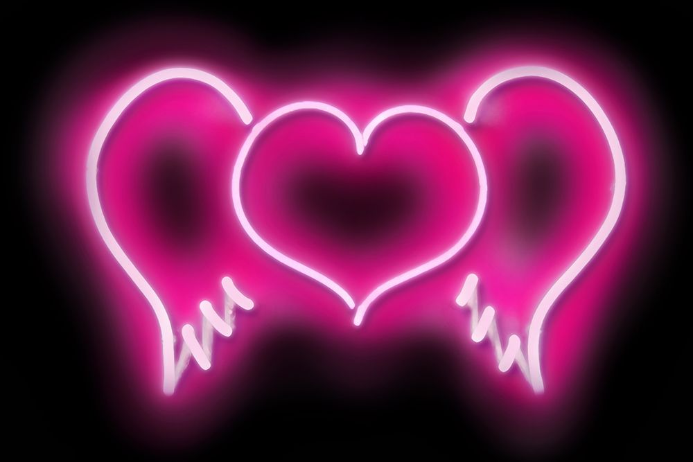 Neon Heart Wings PB art print by Hailey Carr for $57.95 CAD