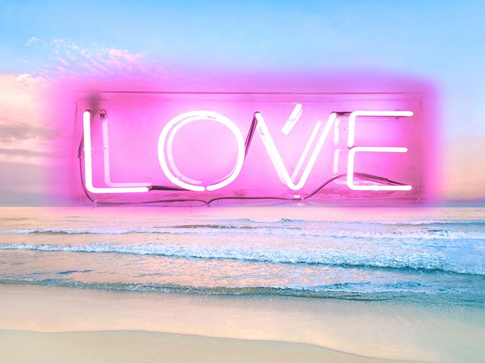 Neon Love Beach PB art print by Hailey Carr for $57.95 CAD