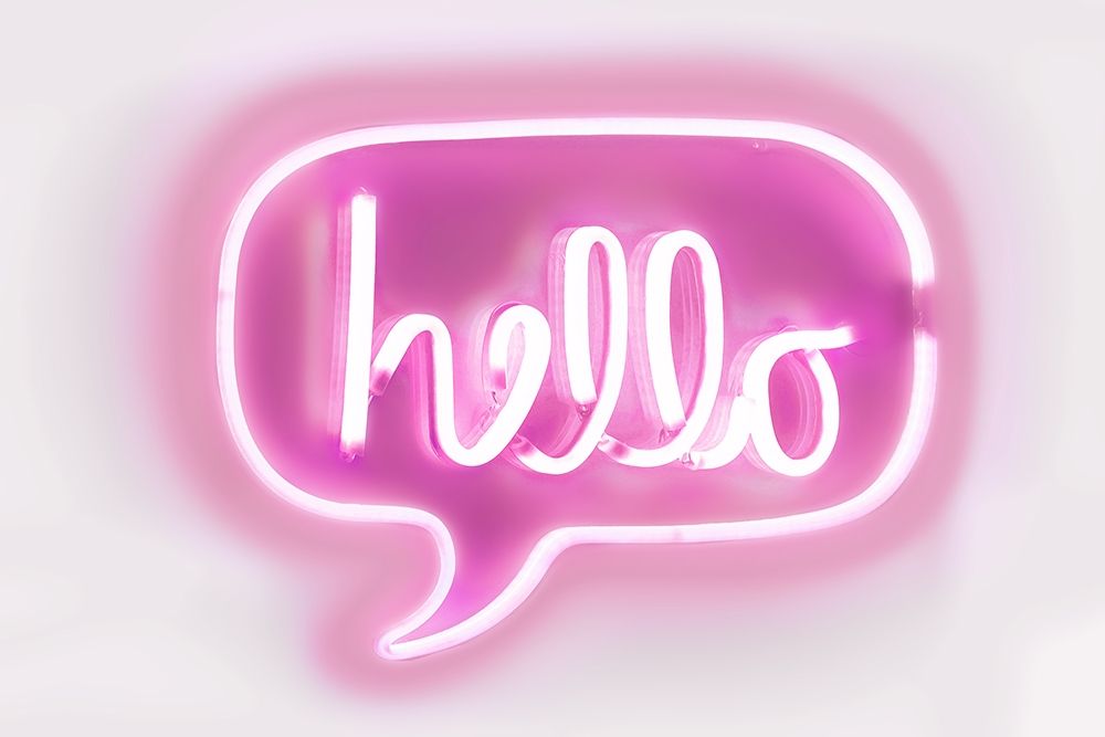 Neon Hello PW art print by Hailey Carr for $57.95 CAD
