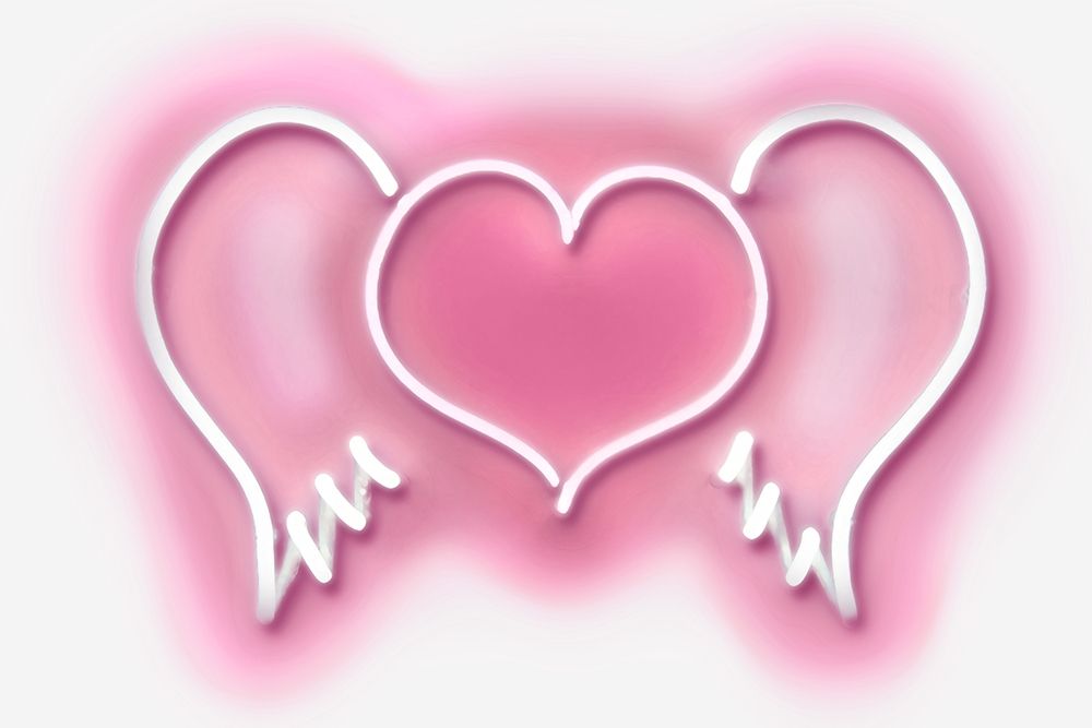 Neon Heart Wings PW art print by Hailey Carr for $57.95 CAD
