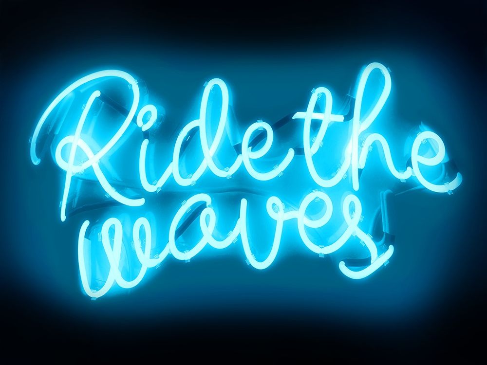 Neon Ride The Waves AB art print by Hailey Carr for $57.95 CAD