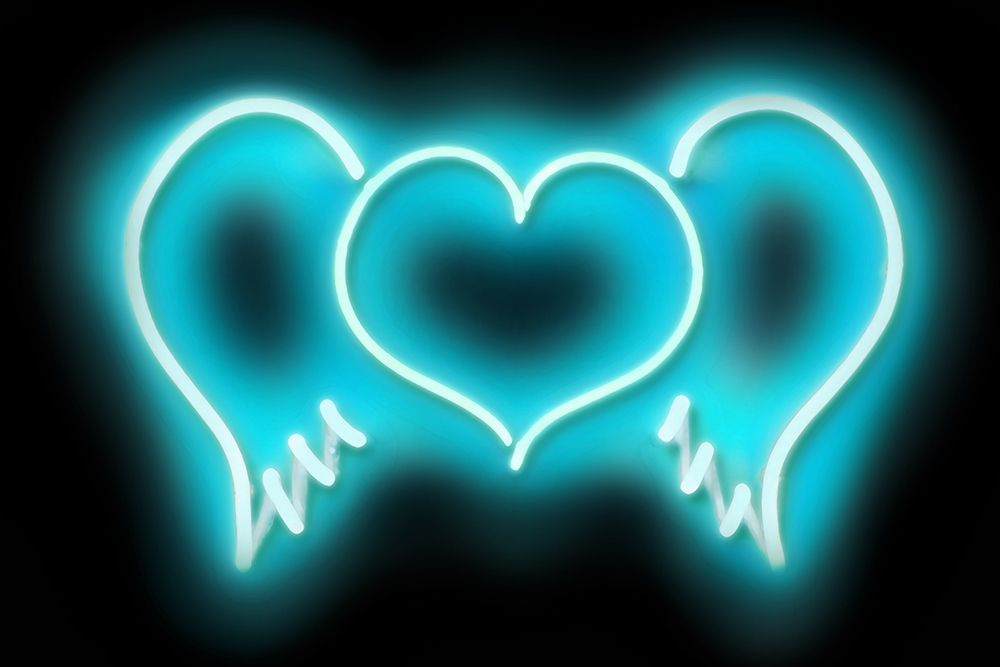 Neon Heart Wings AB art print by Hailey Carr for $57.95 CAD