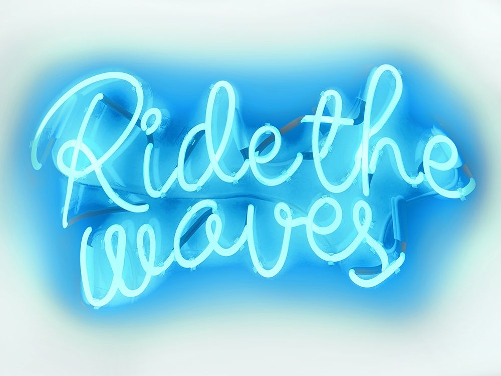 Neon Ride The Waves AW art print by Hailey Carr for $57.95 CAD