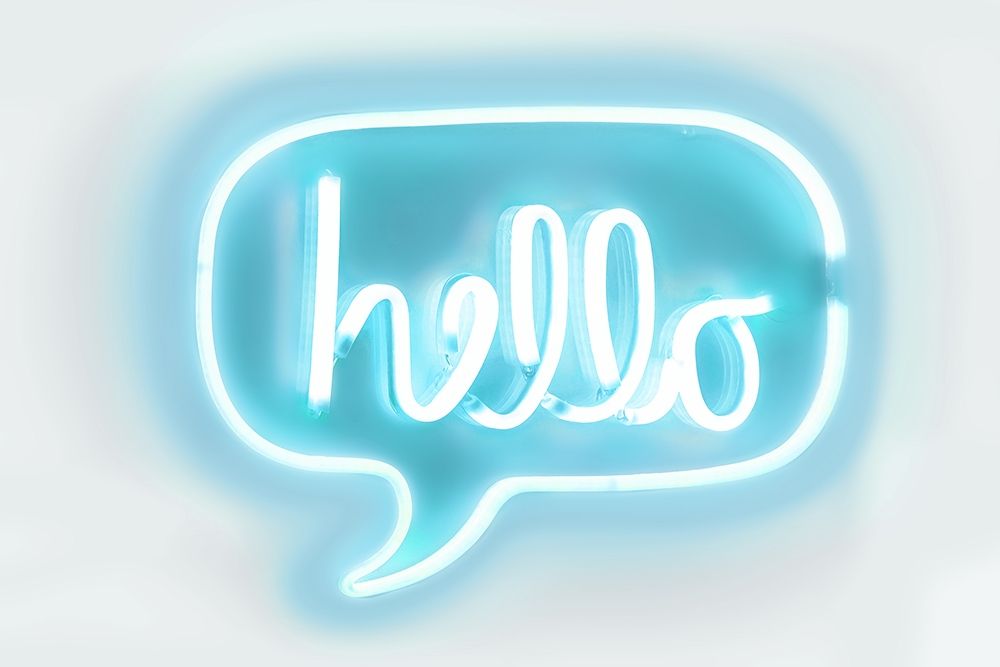 Neon Hello AW art print by Hailey Carr for $57.95 CAD