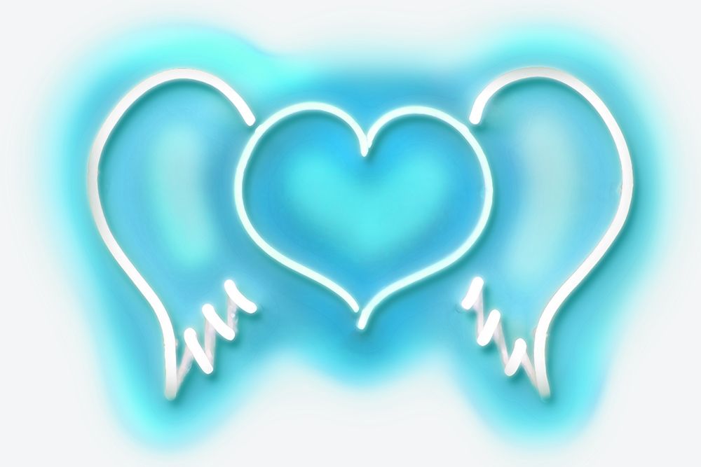 Neon Heart Wings AW art print by Hailey Carr for $57.95 CAD