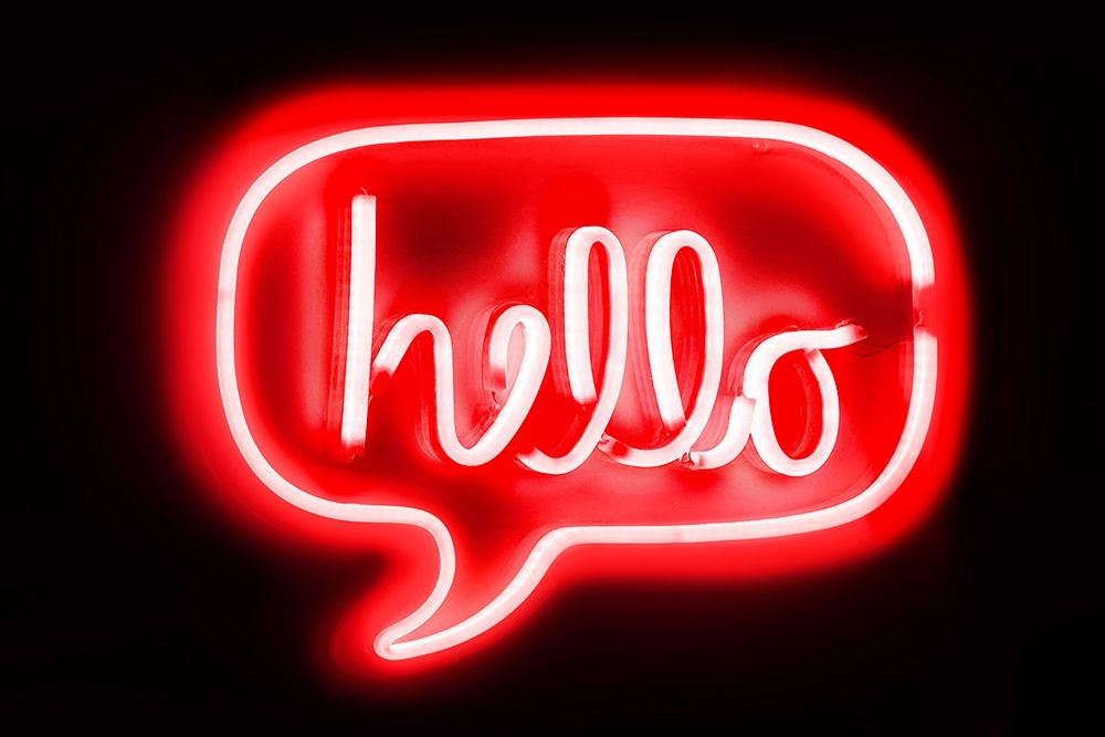 Neon Hello RB art print by Hailey Carr for $57.95 CAD