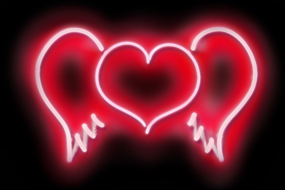 Neon Heart Wings RB art print by Hailey Carr for $57.95 CAD