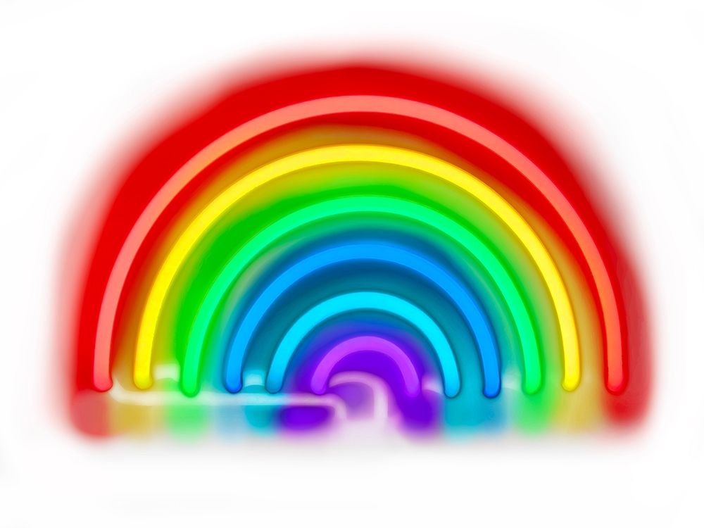 Neon Rainbow W art print by Hailey Carr for $57.95 CAD