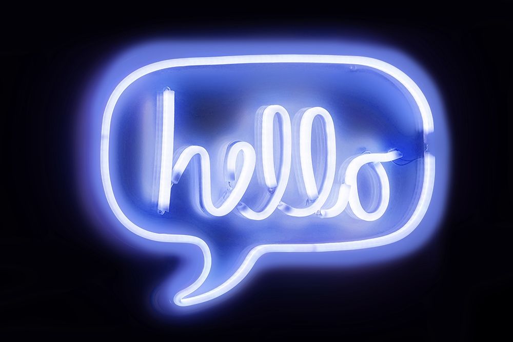 Neon Hello BB art print by Hailey Carr for $57.95 CAD