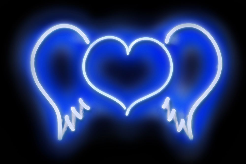 Neon Heart Wings BB art print by Hailey Carr for $57.95 CAD