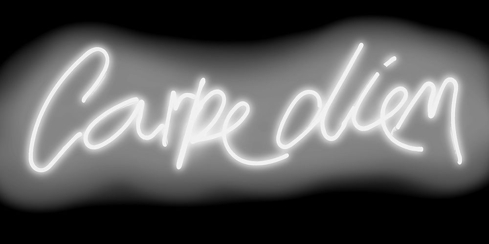 Neon Carpe Diem WB art print by Hailey Carr for $57.95 CAD