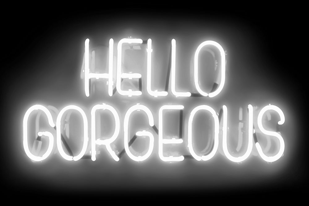 Neon Hello Gorgeous WB art print by Hailey Carr for $57.95 CAD