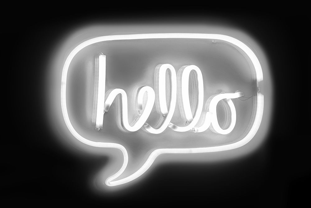 Neon Hello WB art print by Hailey Carr for $57.95 CAD