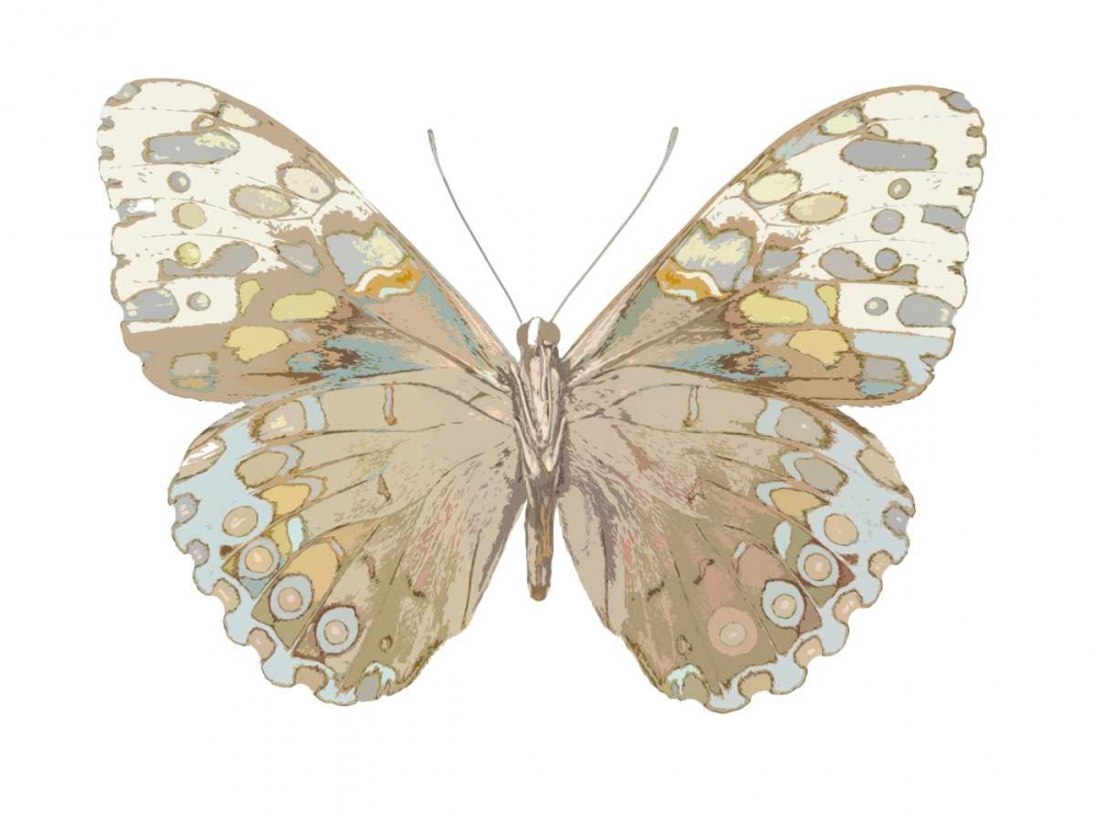Butterfly in Taupe and Blue art print by Julia Bosco for $57.95 CAD
