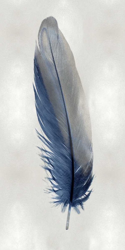 Blue Feather on Silver I art print by Julia Bosco for $57.95 CAD