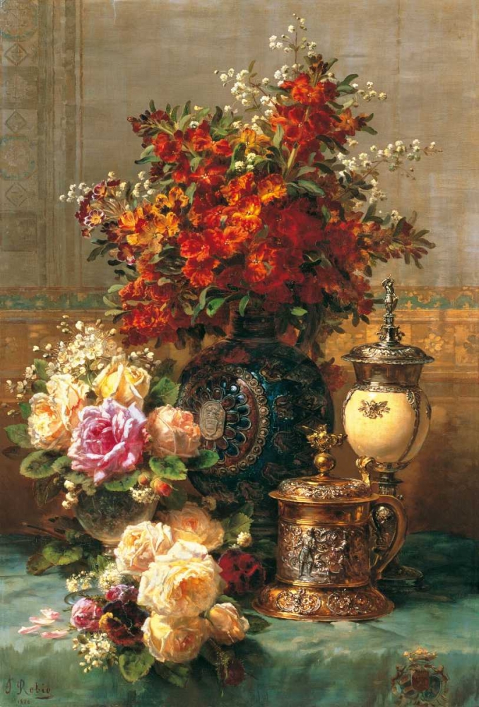 Fleurs sur une table art print by Jean-Baptiste Robie for $57.95 CAD