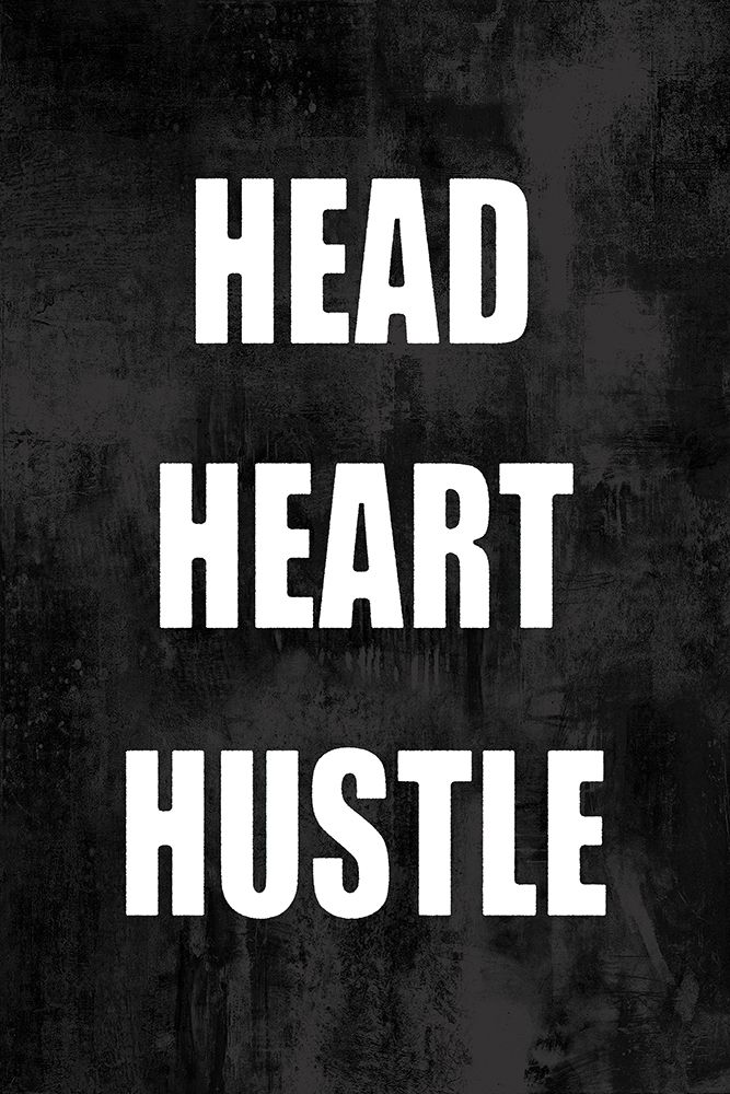 Head Heart Hustle on Black art print by Jamie MacDowell for $57.95 CAD
