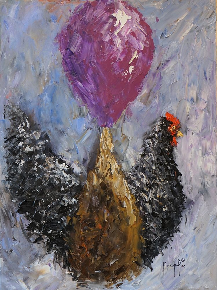 Rooster with Baloon art print by Joseph Marshal Foster for $57.95 CAD