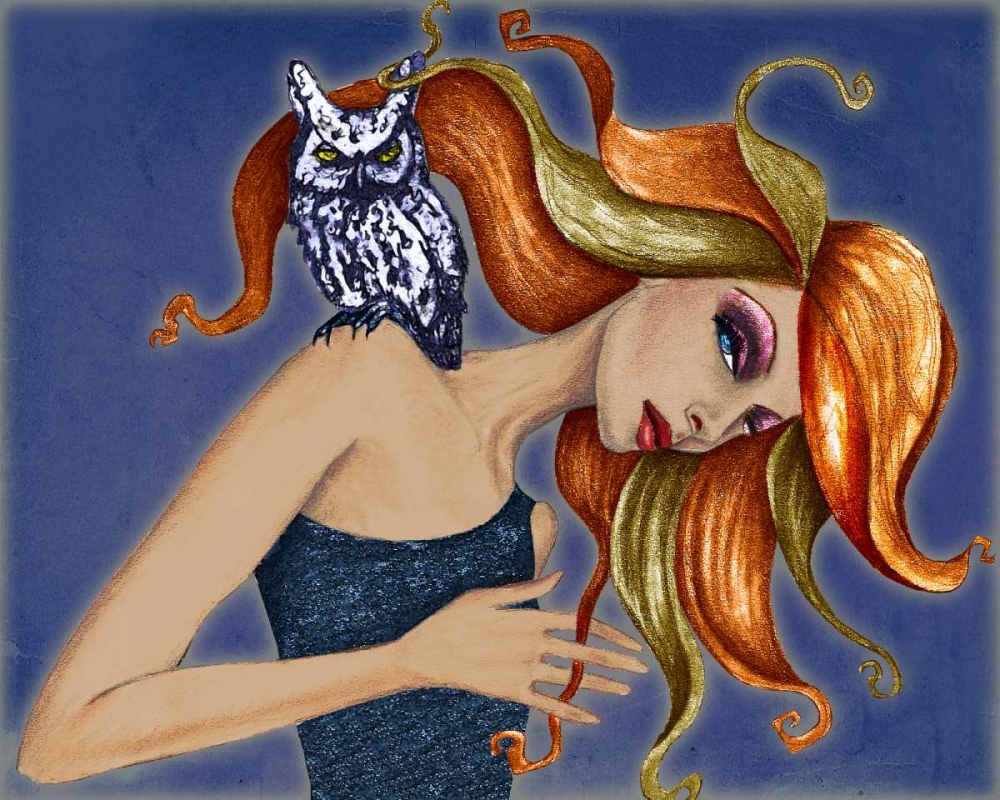 Girl with Owl art print by Jami Goddess for $57.95 CAD