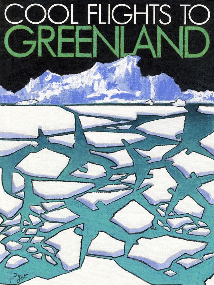Cool flights to Groenland art print by Jean Pierre Got for $57.95 CAD