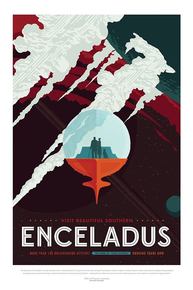 Enceladus art print by JPL for $57.95 CAD