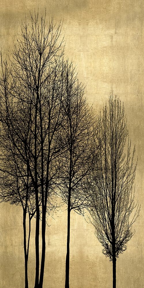 Tree Silhutette on Gold I art print by Kate Bennett for $57.95 CAD
