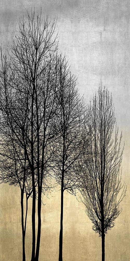 Trees on Silver and Gold I art print by Kate Bennett for $57.95 CAD